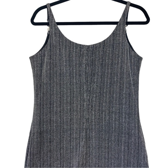 VTG Glam Silver  Metallic Maxi Dress Lined Body-con Formal Tagged SZ 13 Sparkle - Picture 5 of 16